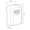 Dessin technique des dimensions extérieures de la boîte à clés sécurisée