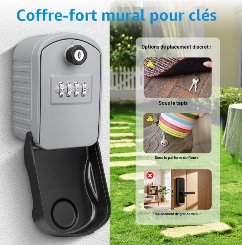 Boîte à clés grande taille avec code - Large capacité - Format XXL - Jusqu'à 15 clefs - Certifiée CE/ISO/RoHS